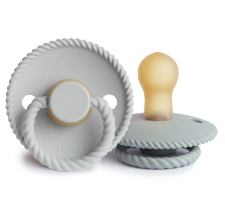 MUSHIE Frigg Rope Silver / Gray Pacifier - 0-6 Months