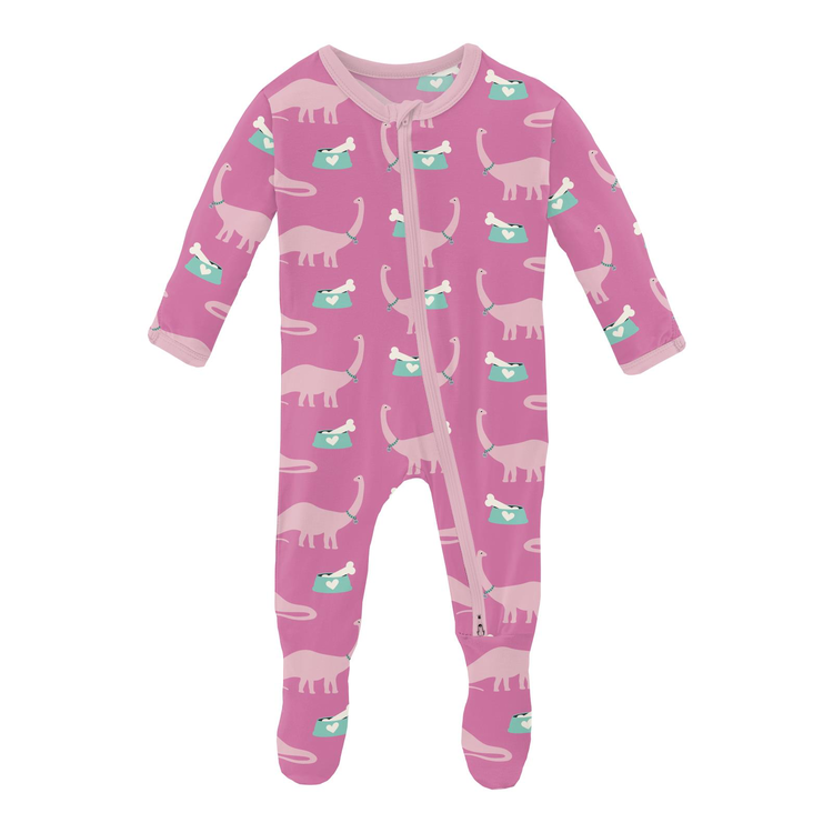 KICKEE PANTS Pet Dino  2 Way Footie