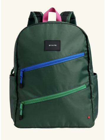 STATE BAGS Kane Large Backpack - Olive Diagonal Zipper