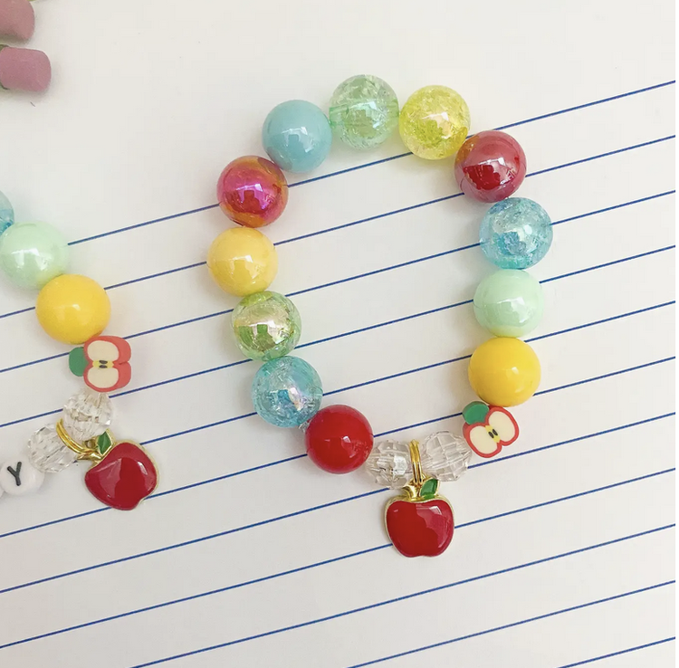 The Rainbow Mermaid Back to School Apple Charm Bracelet