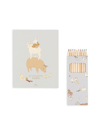 KONGES SLOJD Farm Coloring Book & Crayons