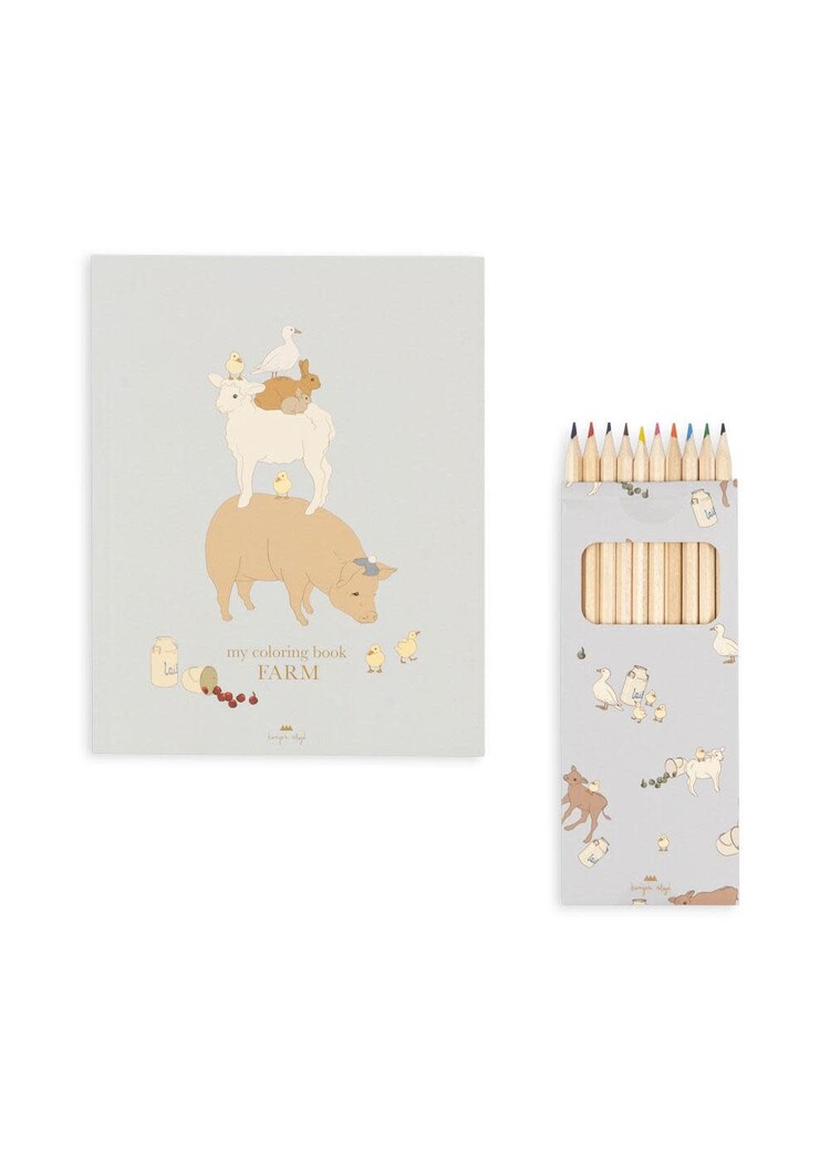KONGES SLOJD Farm Coloring Book & Crayons