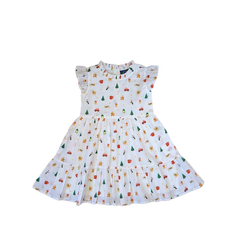 TUKTUK Holiday Medley Ruffle Dress