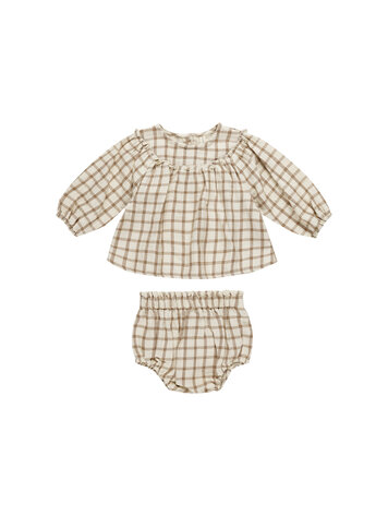 QUINCY MAE Mia Top + Bloomer Plaid Set
