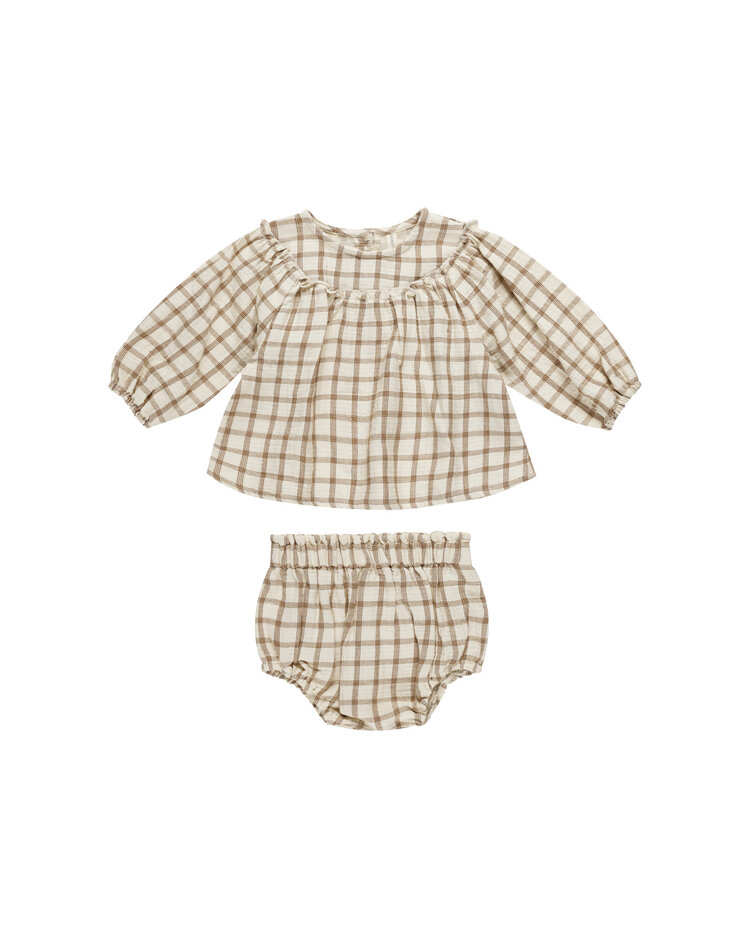 QUINCY MAE Mia Top + Bloomer Plaid Set