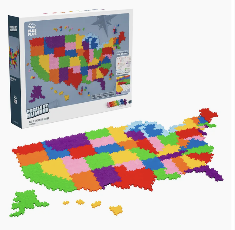 PLUS-PLUS Puzzle By Number - Map of the United States