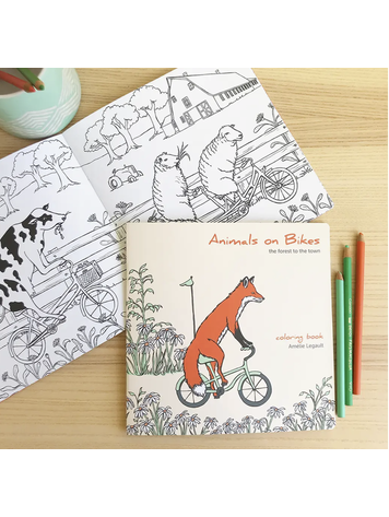 AMELIE ART + ILLUSTRATION Animals On Bikes Coloring Book