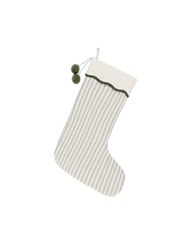 RYLEE AND CRU Christmas Stocking - Forest Pinstripe