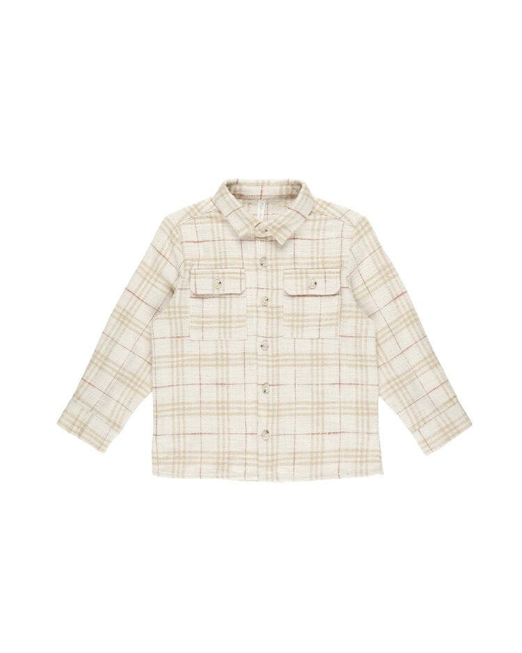 RYLEE AND CRU Collared Long Sleeve Plaid Shirt