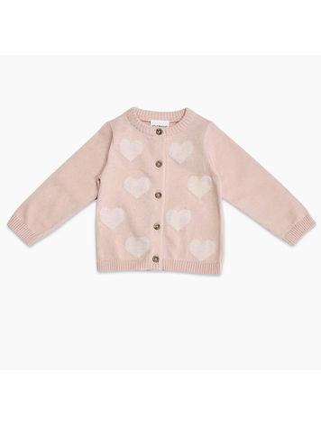 VIVERANO ORGANICS Hearts Jacquard Cardigan