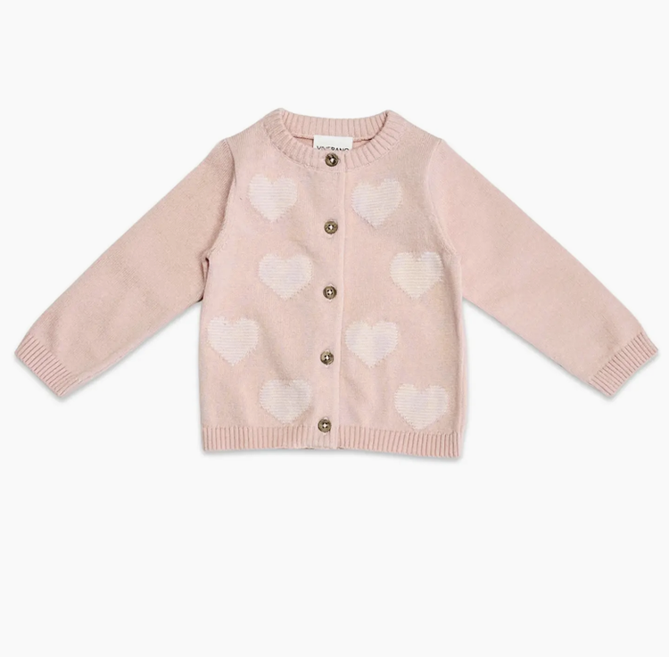 VIVERANO ORGANICS Hearts Jacquard Cardigan