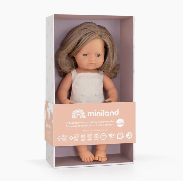 MINILAND EDUCATIONAL Colorful Doll - Blonde 15"