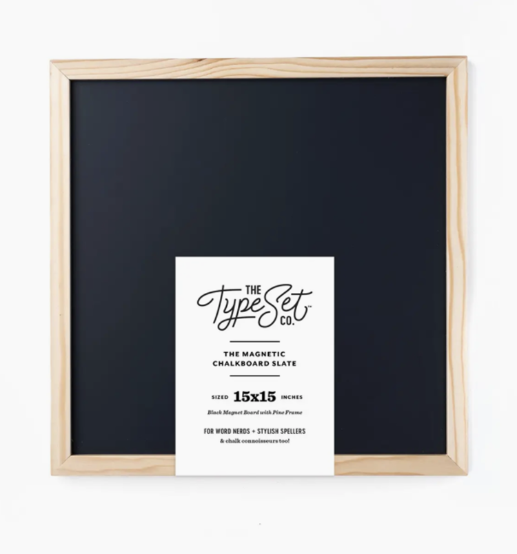 THE TYPE SET CO. 15x15 Black Magnetic Chalkboard