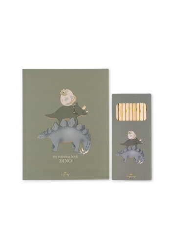 KONGES SLOJD Dino Coloring Book And Crayons