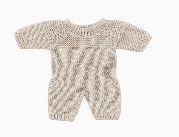 MINILAND EDUCATIONAL Knitted Pajamas for Dolls 8 1/4" - Linen