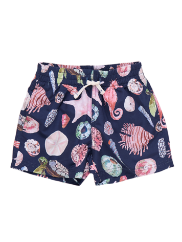 PINK CHICKEN Watercolor Shells Swim Trunk