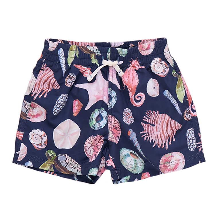 PINK CHICKEN Watercolor Shells Swim Trunk