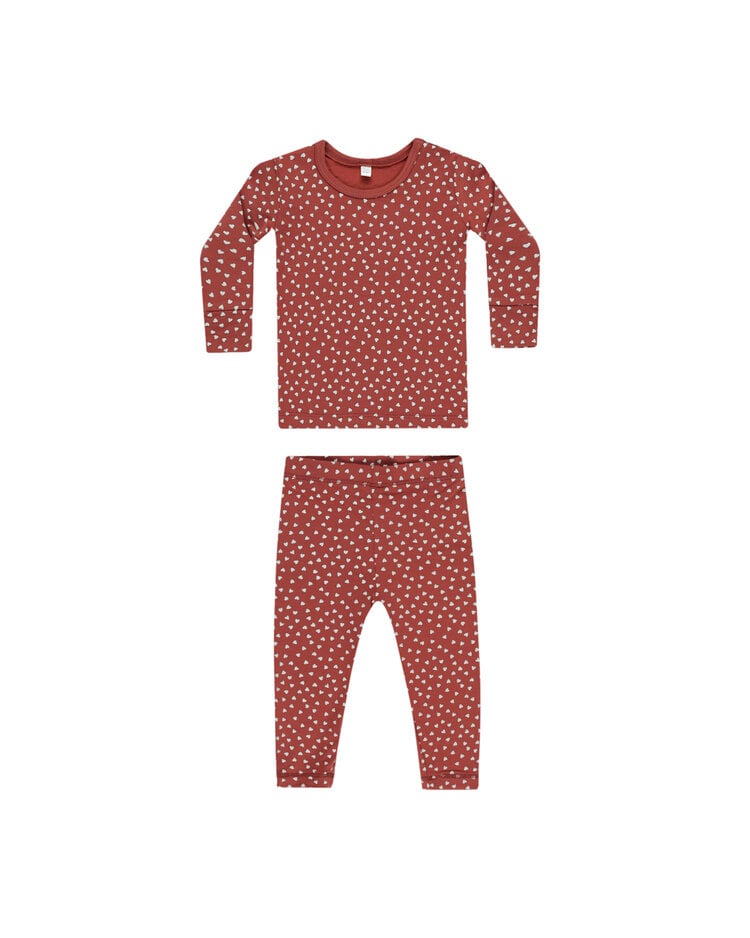 QUINCY MAE Tiny Hearts Pajama Baby Set