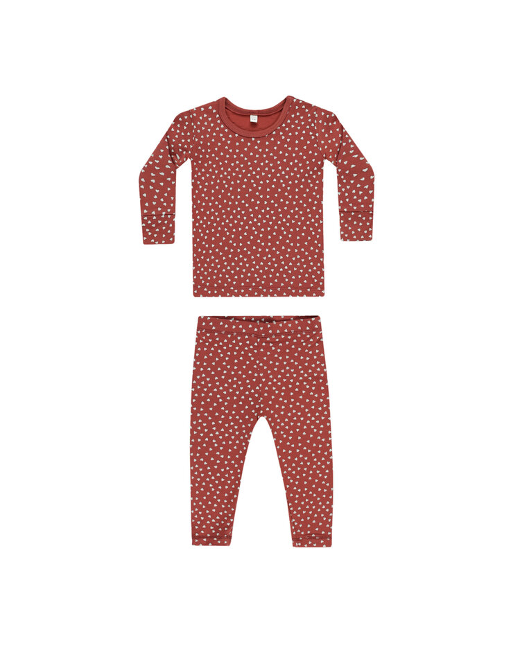 QUINCY MAE Tiny Hearts Pajama Kids Set