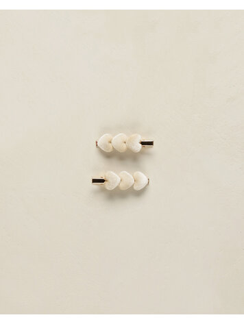 NORALEE Velvet Heart Clips - Natural