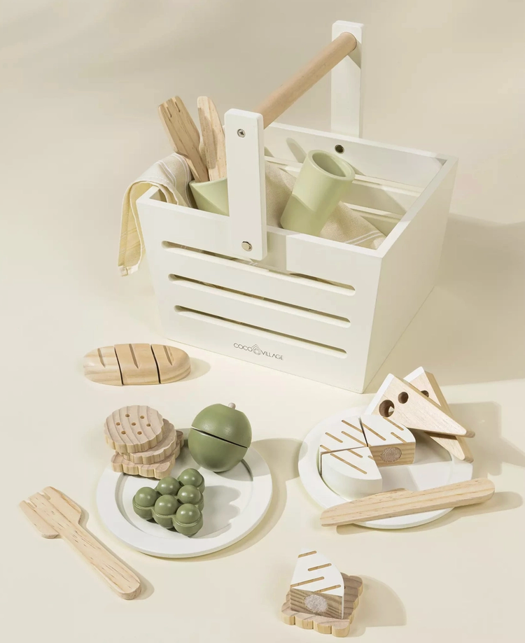COCO VILLAGE Wooden Picnic Playset and Accessories