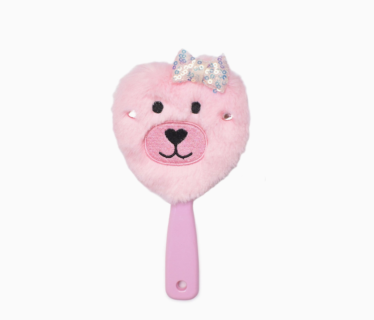 OMG ACCESSORIES Teddy Heart Shaped Hairbrush