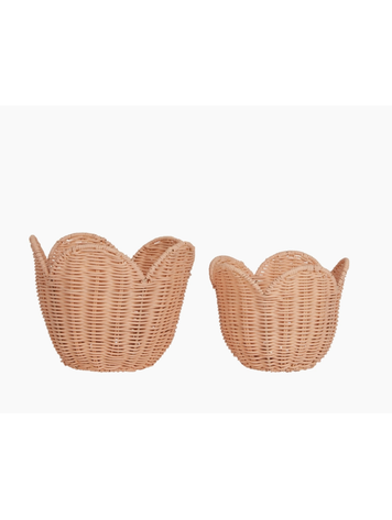 Rattan Lily Pink Basket - Large