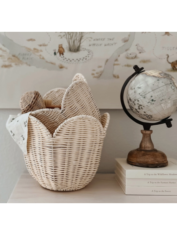 Rattan Lily Cream Basket - Small