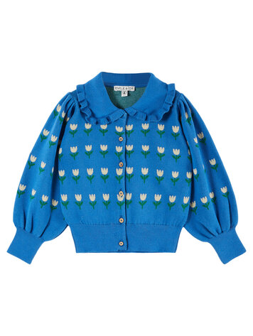 EMILE ET IDA Floral Girls Cardigan