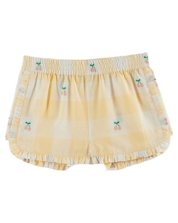 EMILE ET IDA Cherries Gingham Shorts