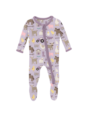KICKEE PANTS Morning On The Farm Ruffle Footie