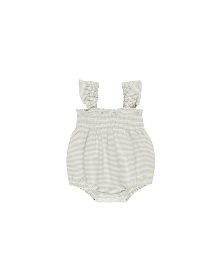 QUINCY MAE Smocked Ruffle Stripe Romper
