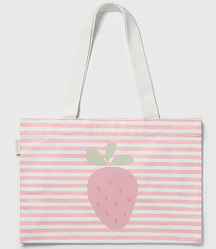 SUNNYLIFE Strawberry Canvas Beach Bag