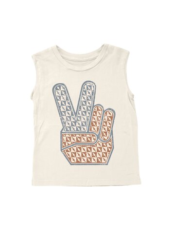 TINY WHALES Rad, White + Blue Muscle Tee