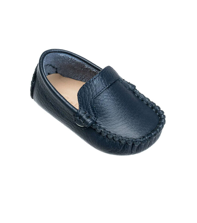 ELEPHANTITO Navy Baby Moccasins