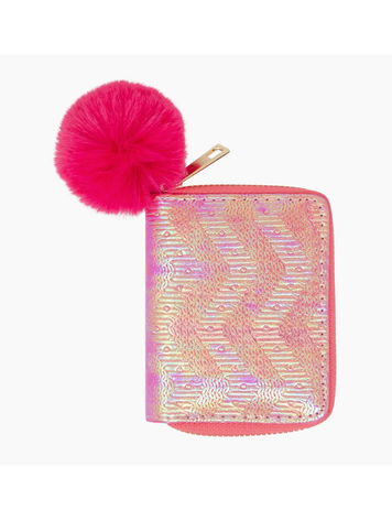 Shiny Wave Wallet - Hot Pink