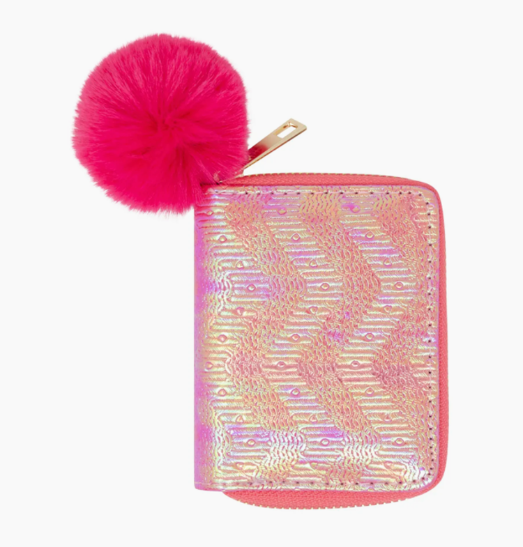 Shiny Wave Wallet - Hot Pink