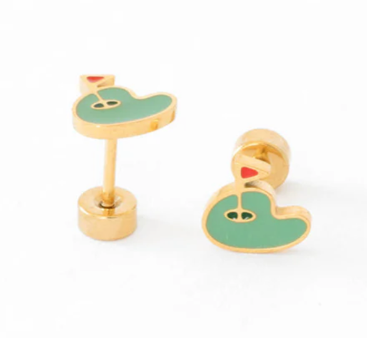 PIP POP POST Golf Green Earring