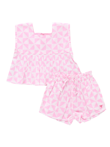 PINK CHICKEN Kamari Triangle Check Set