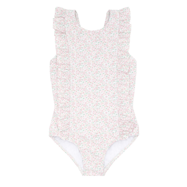MINNOW Girls Floral Ruffle One Piece