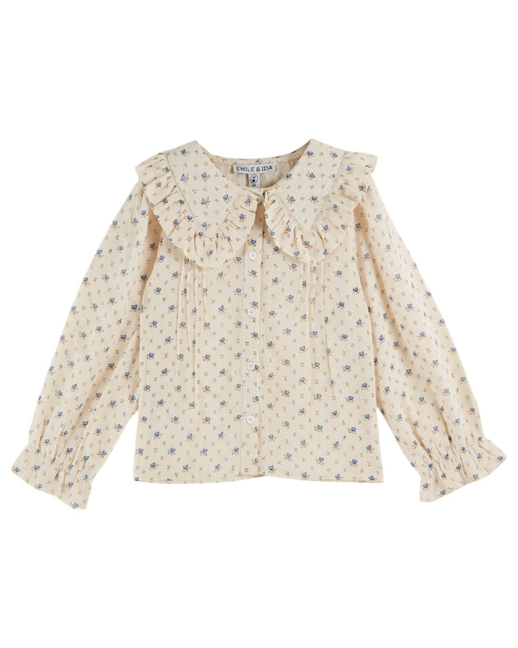 EMILE ET IDA Girls Blouse Block Print