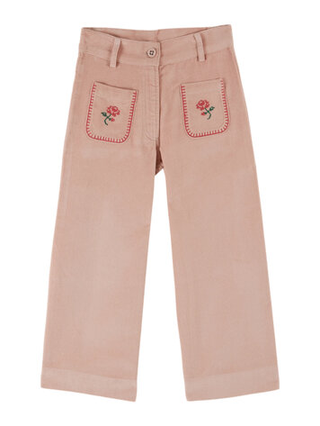 EMILE ET IDA Velours Brode Pantalon