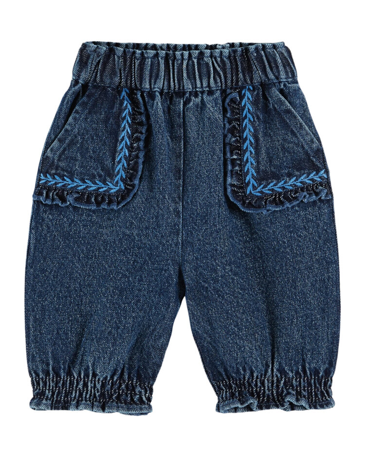 EMILE ET IDA Pantalon Brode Denim