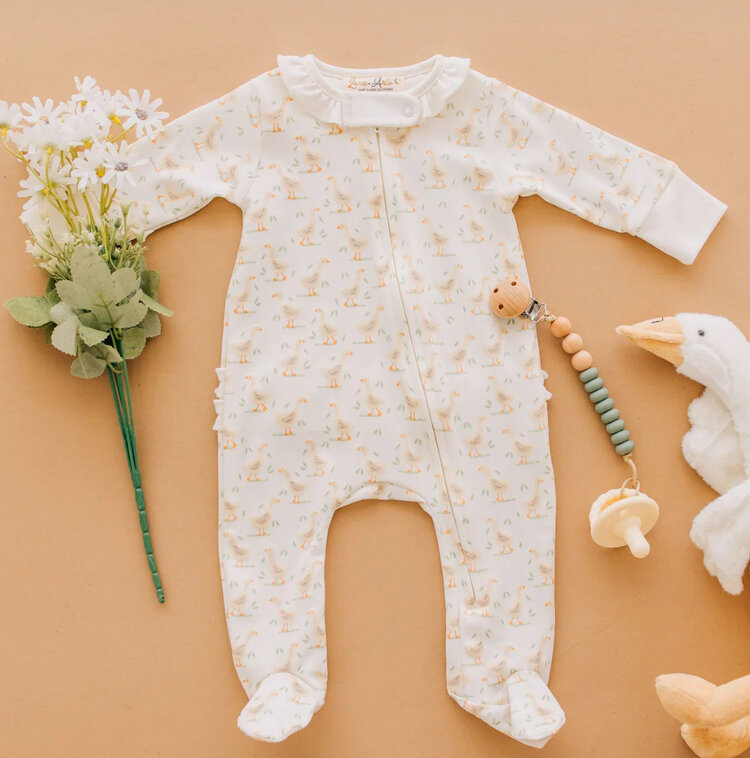 MAGNOLIA BABY Goose Tales Ruffle Footie