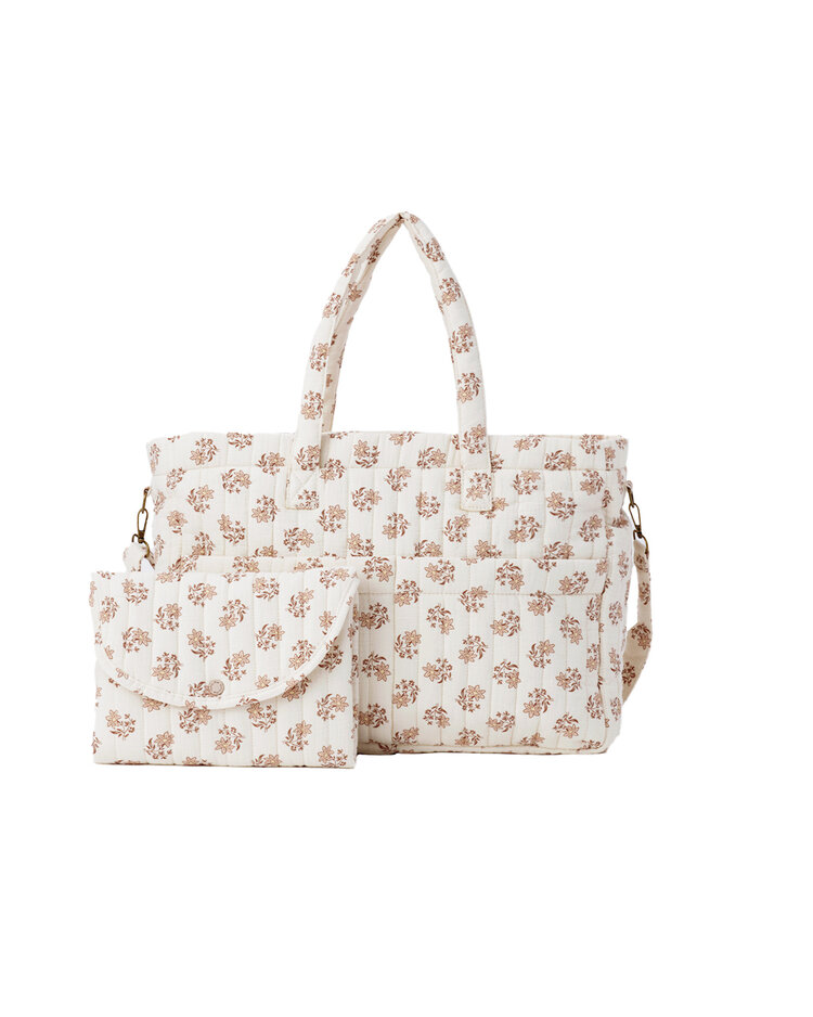 QUINCY MAE Daylily Diaper Bag + Changing Pad Set