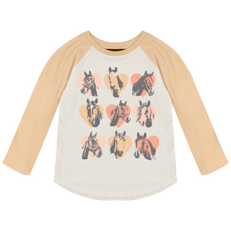 TINY WHALES Wild Horses Raglan Tee
