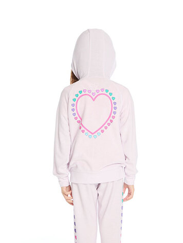 CHASER Love Hearts Zip Up Hoodie