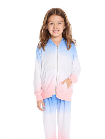 CHASER Dip Dye Zip Up Hoodie