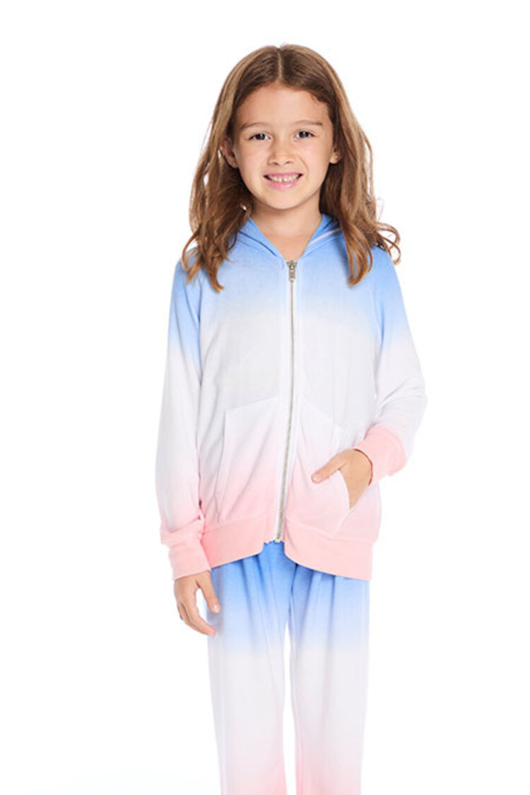 CHASER Dip Dye Zip Up Hoodie