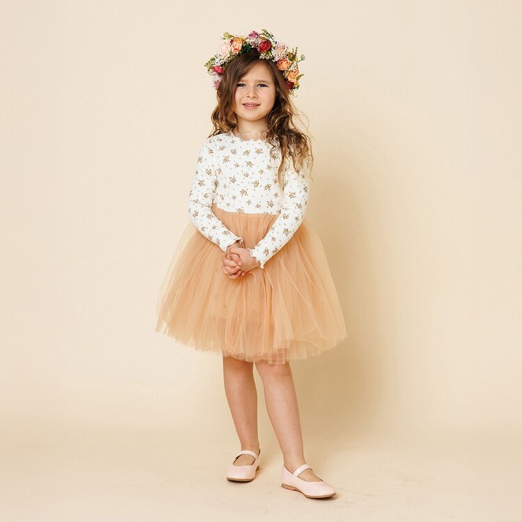 PETITE HAILEY Vintage Flower Tutu Dress